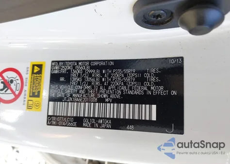 2014 Lexus Rx 350 z USA, uszkodzony, nr VIN JTJZK1BA6E2011008